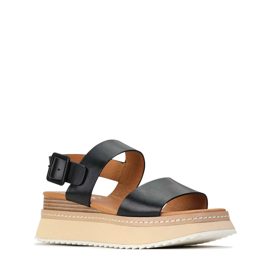 TONAL LEATHER WEDGE SANDAL