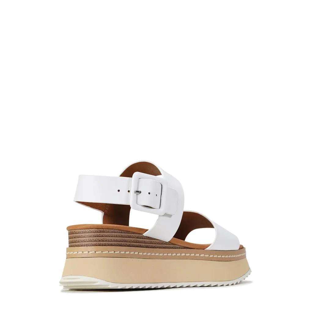 TONAL LEATHER WEDGE SANDAL