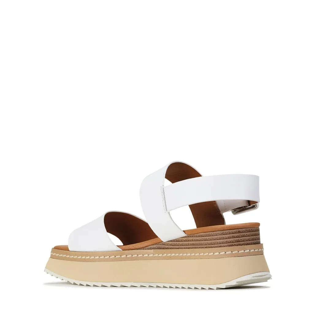 TONAL LEATHER WEDGE SANDAL