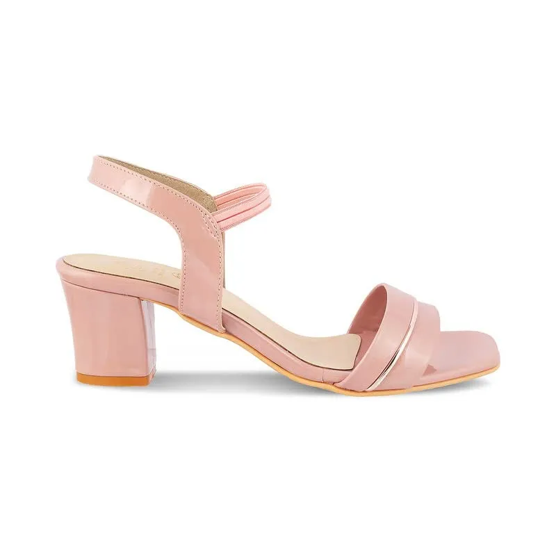 tresmode 231-RACHEL PINK WOMEN DRESS BLOCK HEEL SANDALS EU/38 UK/5