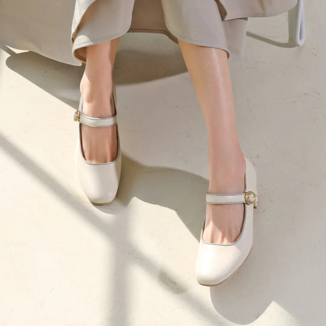 *UK szie 13  - ADRIANA - ivory, 4cm heels