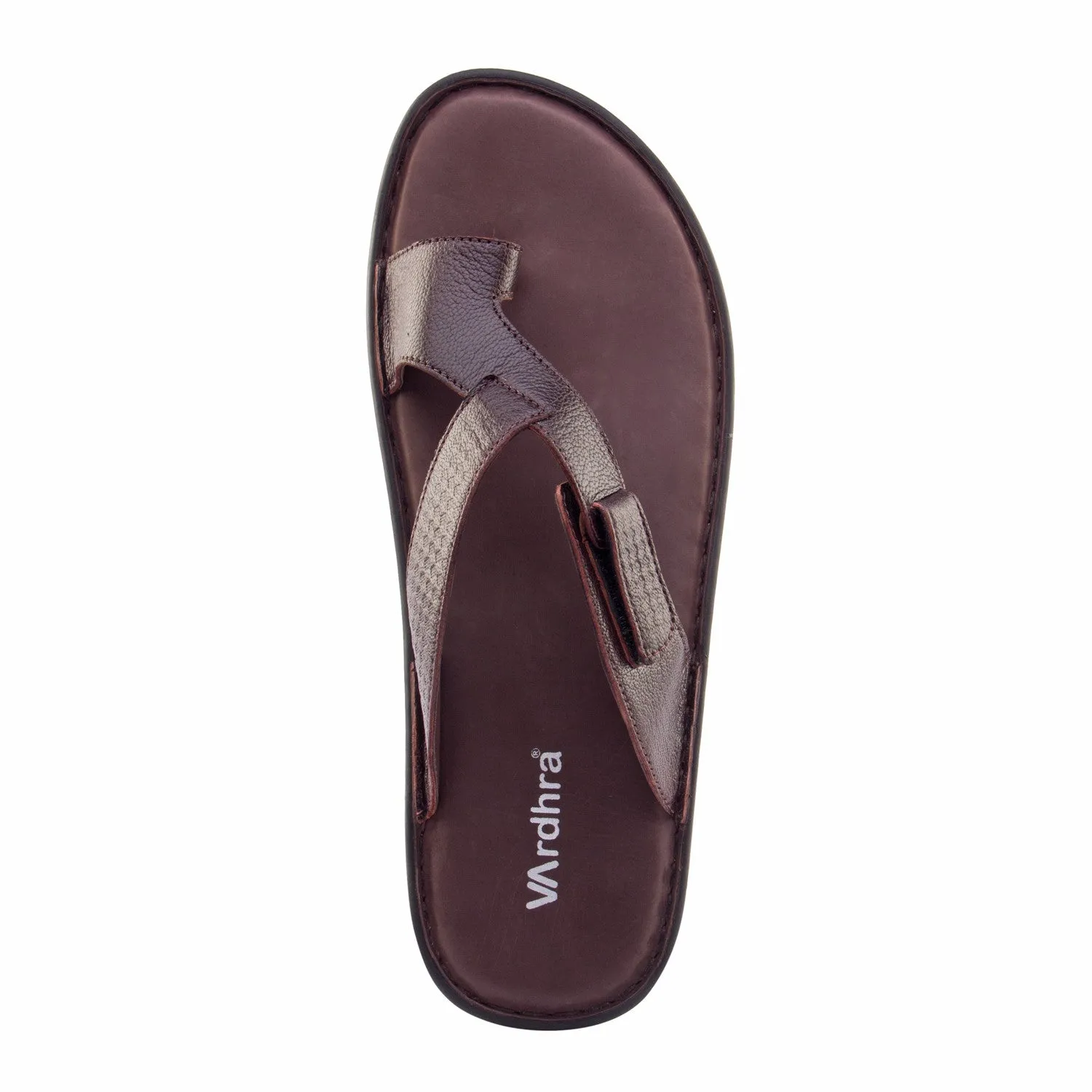 Vardhra Men 100% Genuine Leather - Thong Sandals / Slippers - Brown