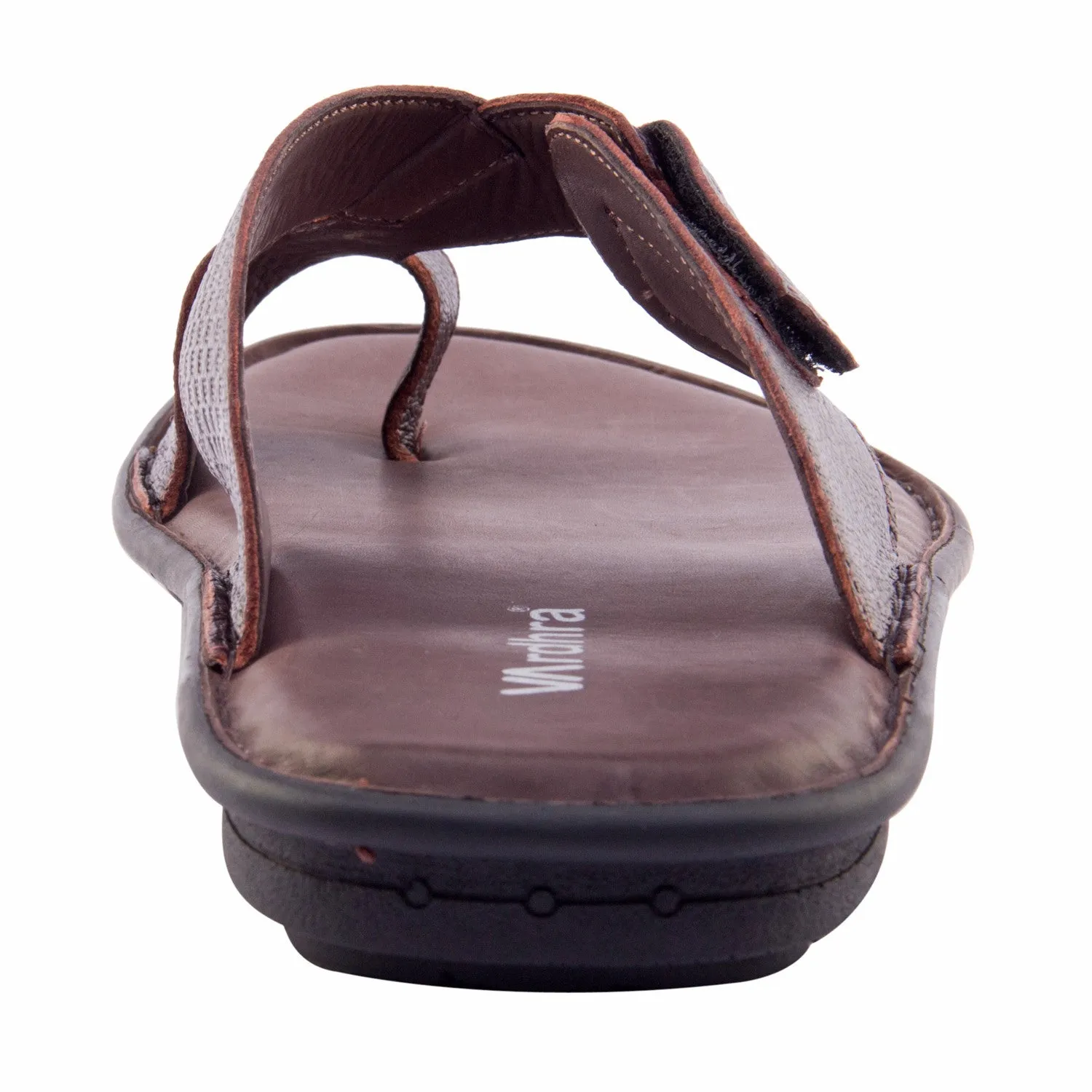 Vardhra Men 100% Genuine Leather - Thong Sandals / Slippers - Brown