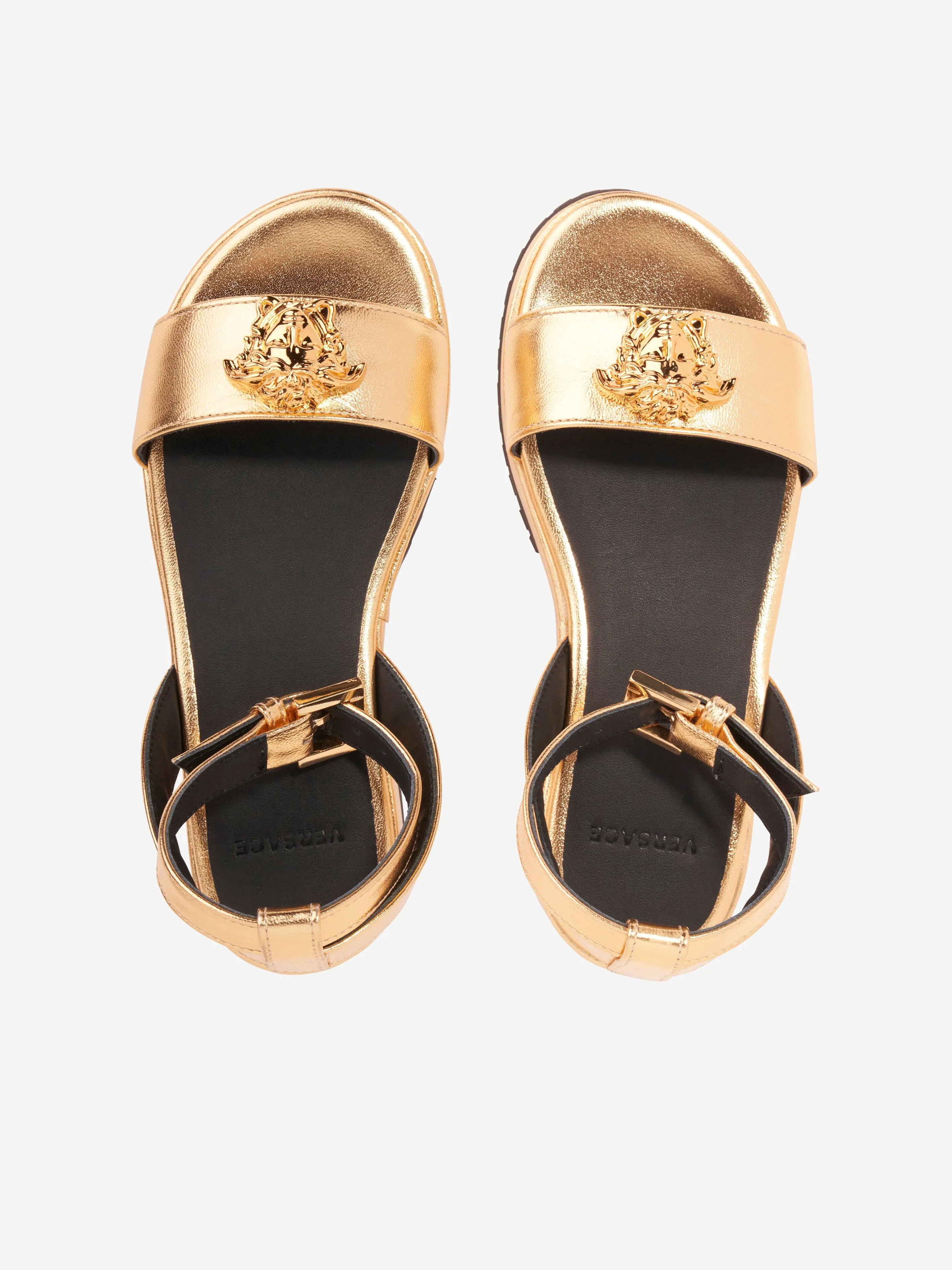 Versace Girls Medusa Platform Sandals in Gold