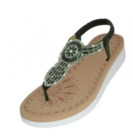 W9803L-B -  Women's Rhinestone Sandals