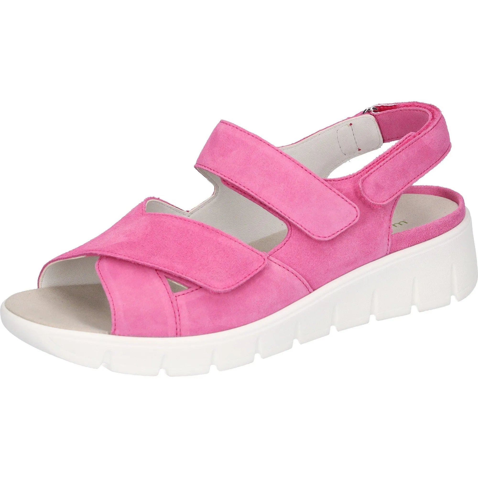 Waldlaufer 658001 195 233 K-Adea Ladies Orchid Pink Suede Arch Support Touch Fastening Sandals