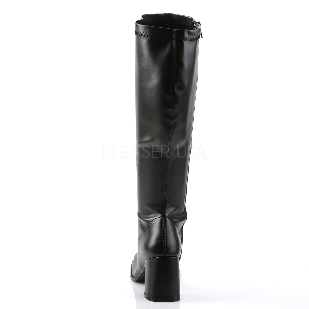 Wide Calf Black PU Gogo Boots