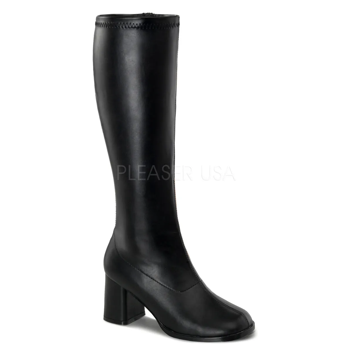 Wide Calf Black PU Gogo Boots