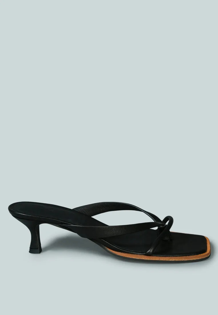 WINSLET Heeled Thong Sandal in Black