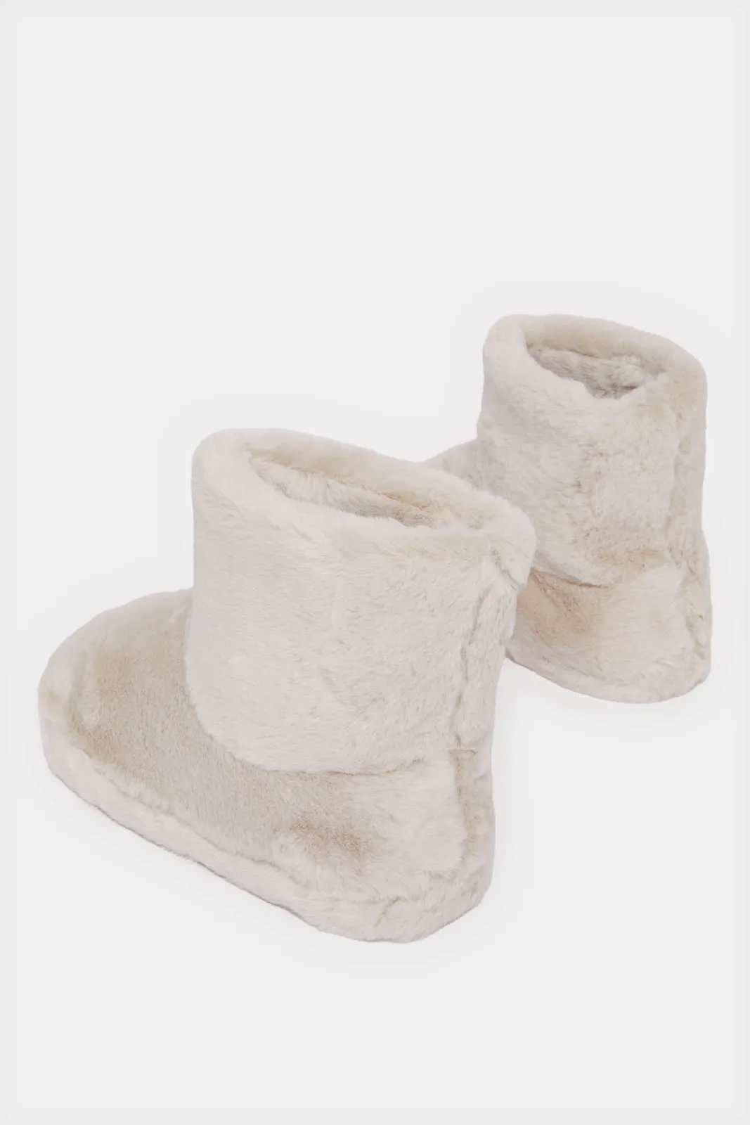 Women Beige Bootie Slipper