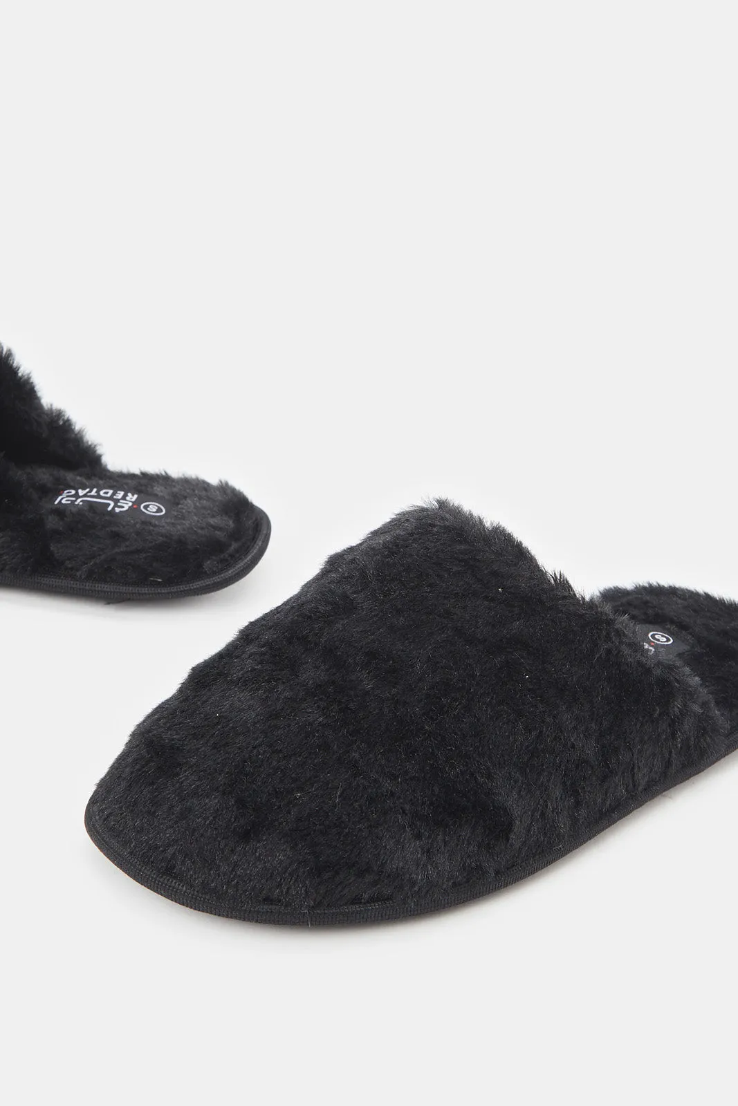 Women Black Closed Toe Slippers