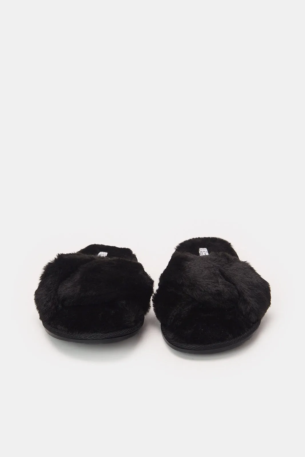 Women Black Cross Over Slipper