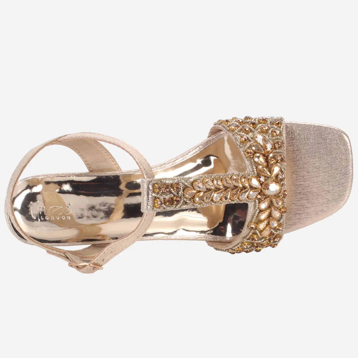 Womens "FAOLAN" Glitter Block Heel Sandals