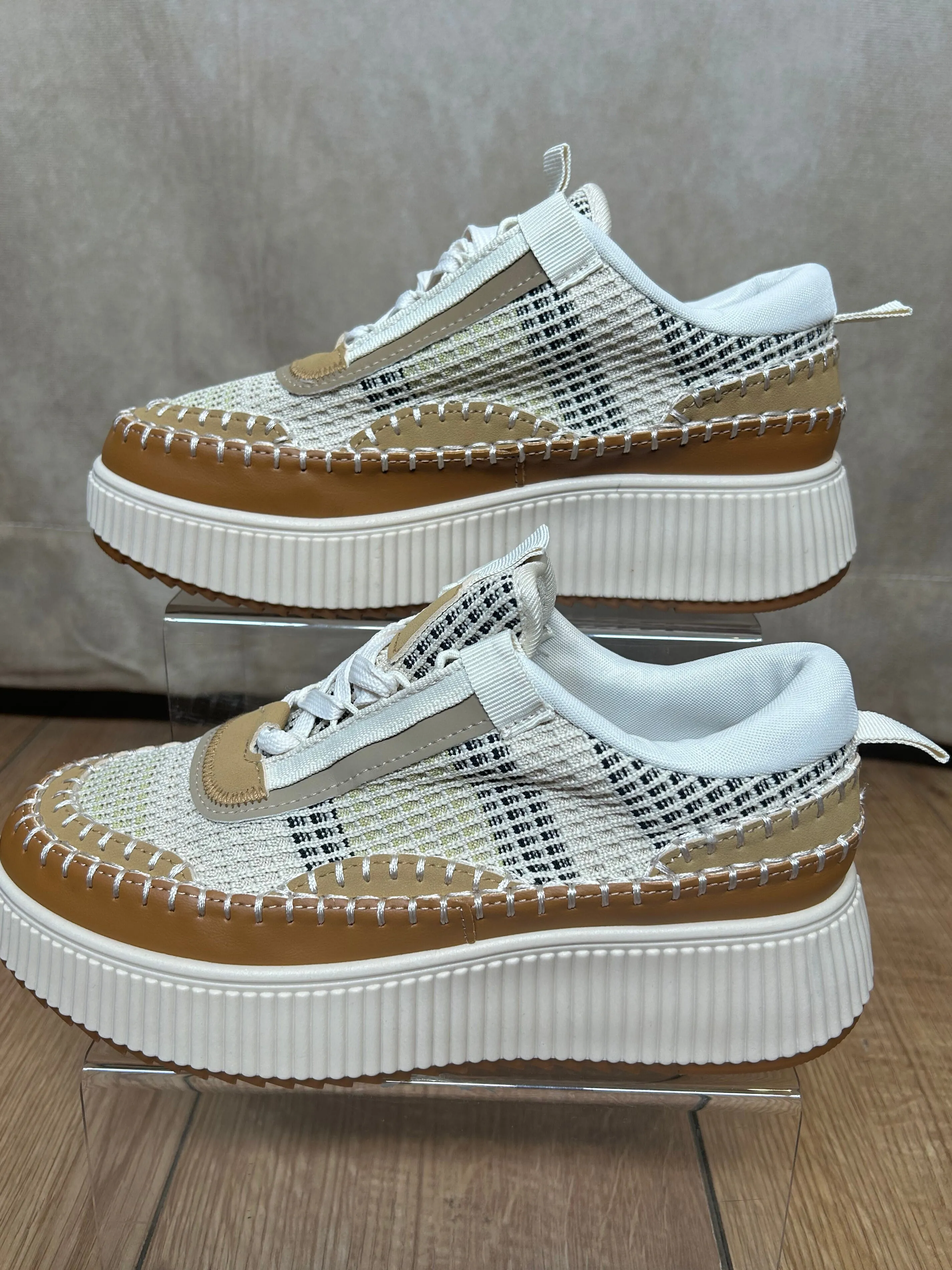 Woven Tan Trainers